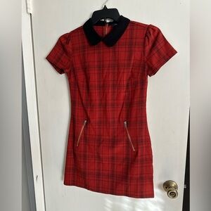 Plaid gingham dress with collar